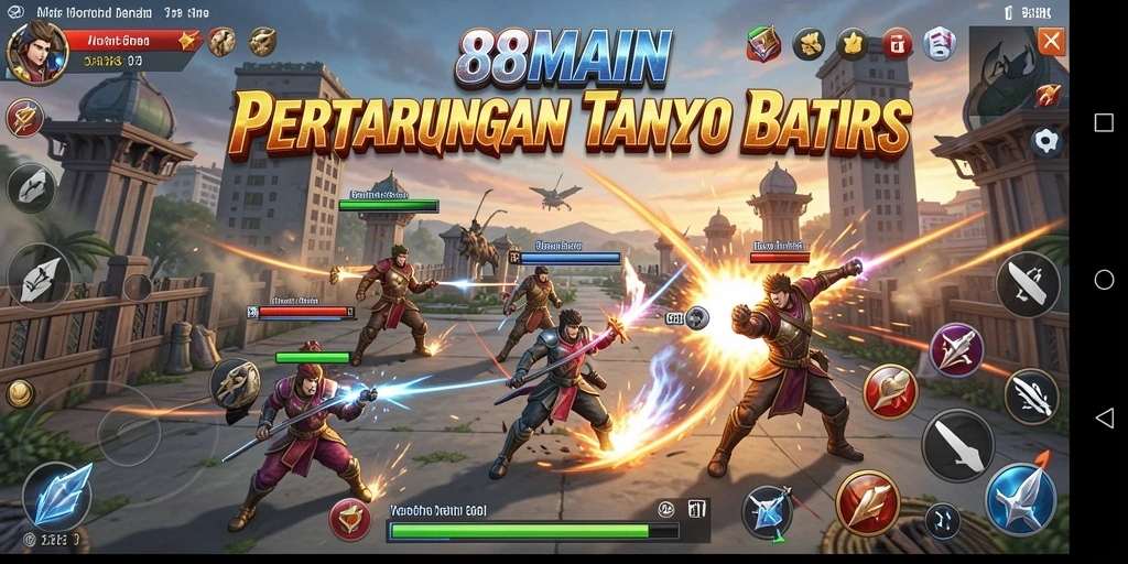Tangkapan layar utama 88MAIN menampilkan aksi pertarungan yang intens.
