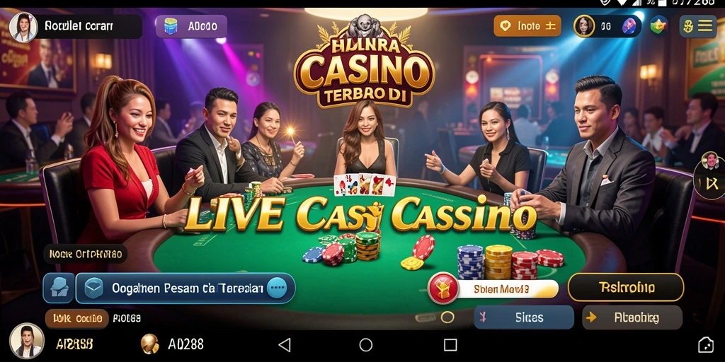 Tampilan gameplay Live Casino yang interaktif dan mendebarkan di API288.