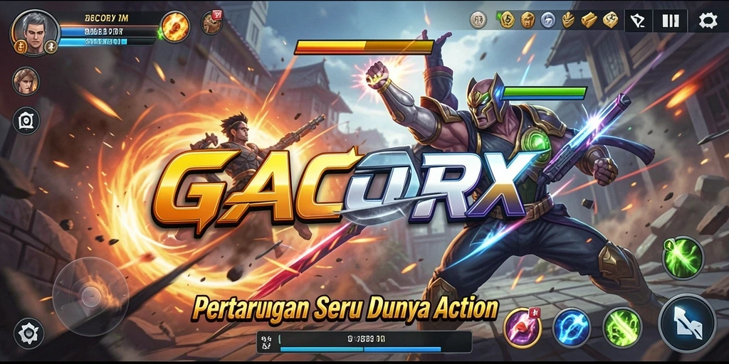 Tampilan screenshot <strong>GACORX</strong> menunjukkan aksi pertarungan yang mendebarkan.