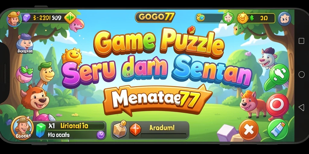 Screenshot GOGO77 menampilkan gameplay Puzzle yang menarik dan penuh warna.