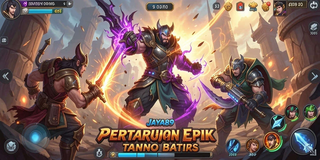 Tampilan aksi seru dalam screenshot JAYA89 saat bertarung.