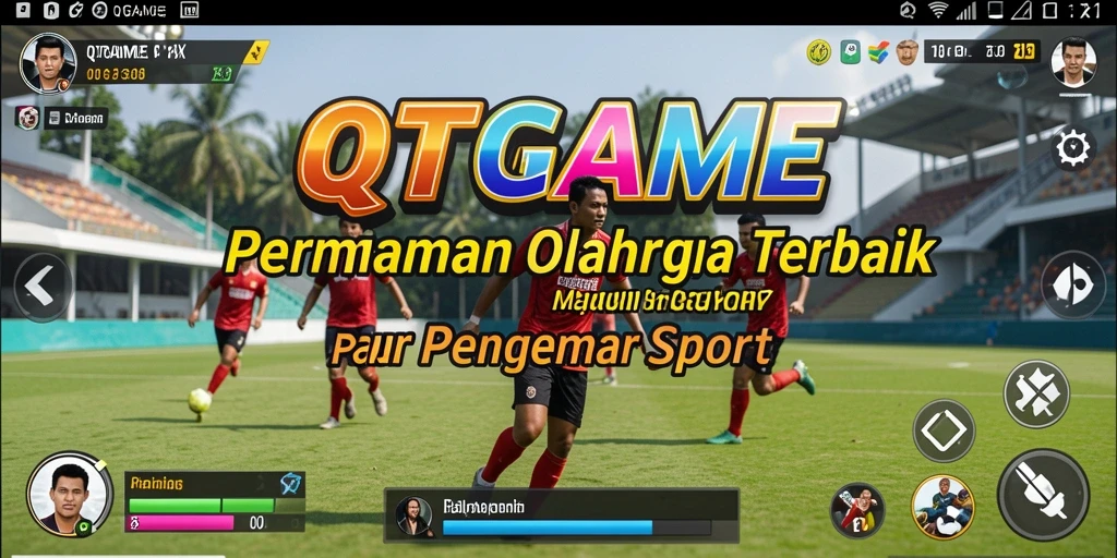 Screenshot QTGAME menampilkan gameplay seru dari pertandingan olahraga.