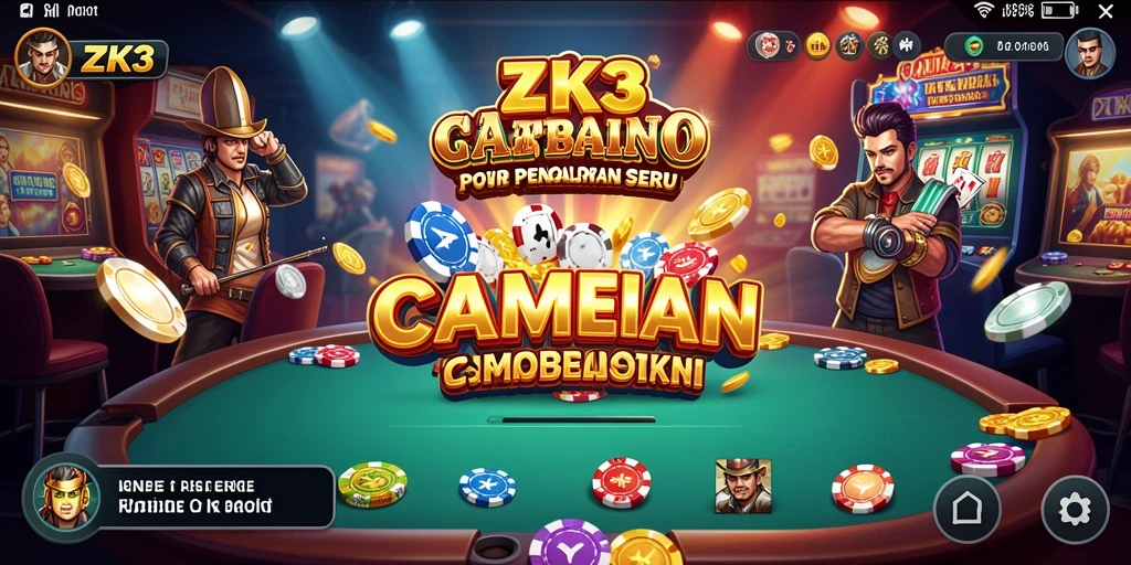 Screenshot utama ZK3 menampilkan gameplay Kasino yang seru dan interaktif.